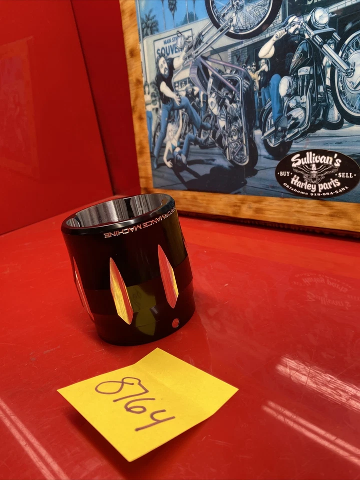 harley exhaust muffler tip performance machine pm black edge cut One Slip On - Image 2 of 4