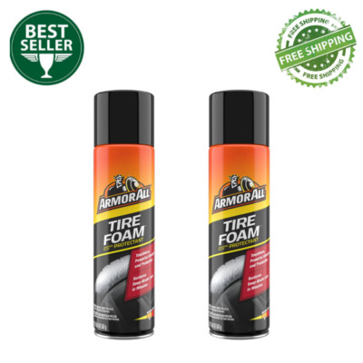 Armor All Tire Foam, Car Cleaning Foam, Wheel and Tire Cleaner - 20 oz (Pack 2)