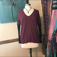 Pacsun La Hearts Burgundy & Black Colorblock Dolman Top Size Small Womens S Pacsun La Hearts Burgundy & Black Colorblock Dolman Top Size Small Womens S