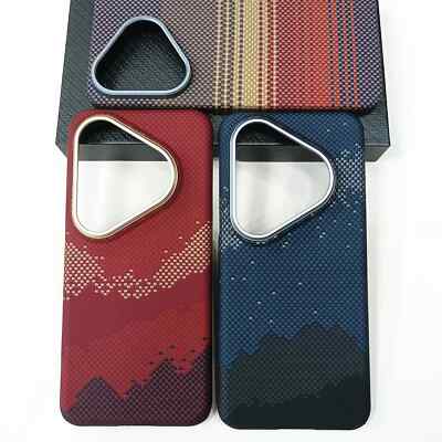 Real Carbon Fiber Magsafe Case For Huawei Pura 80 Ultra Pro+ Sunset Hill Cover