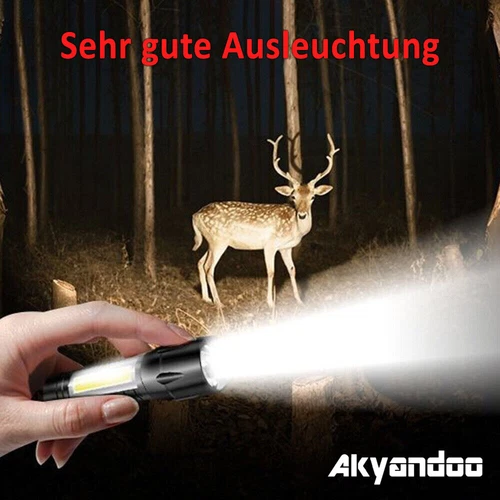 2 Stück Taschenlampe LED Aufladbar USB Super Hell Taktisches Fackel Lumen Akku - Bild 7 von 20