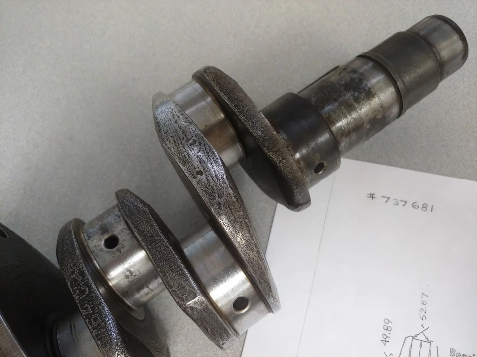 VERY NICE USED ORIGINAL GENUINE PORSCHE 356A 356B CRANKSHAFT 737681 .25/.25 - Изображение 4 из 4