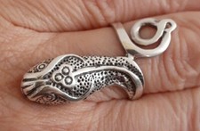 Vintage Designer Fine Sterling Silver Coiled Snake Ring Size 6.5
