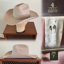 2000s Resistol Spotter 4x Bison 7 Cowboy Western Hat 4” Brim Great American Y2K