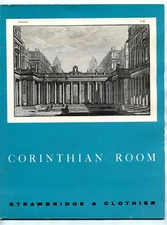 Corinthian Room Menu Strawbridge & Clothier Department Store 1950's