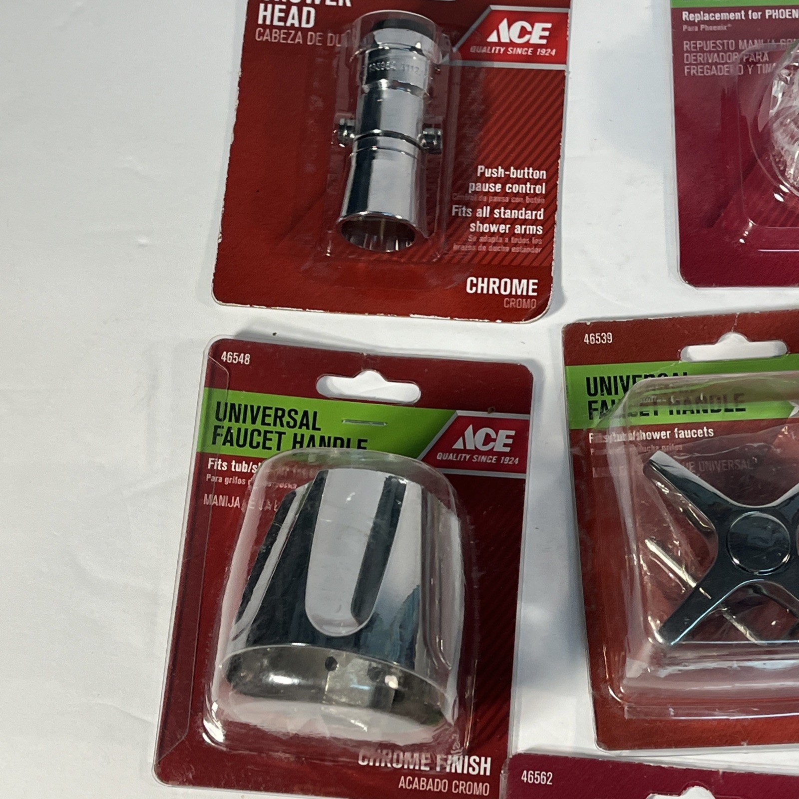 Lot Of 12 Plumbing Parts, Handles For Faucets/Tub/Shower/Sink. Showerhead, Etc