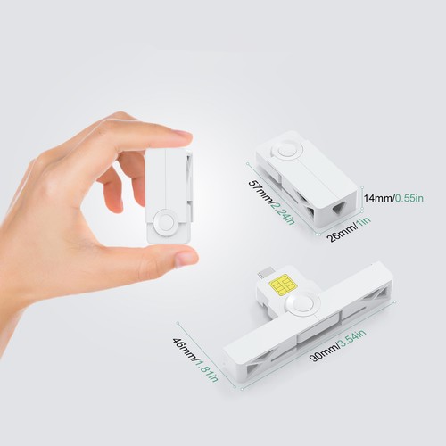 External ID CAC Smart Card Reader for SIM Chip ID Card For Computers/Phones - Afbeelding 10 van 14