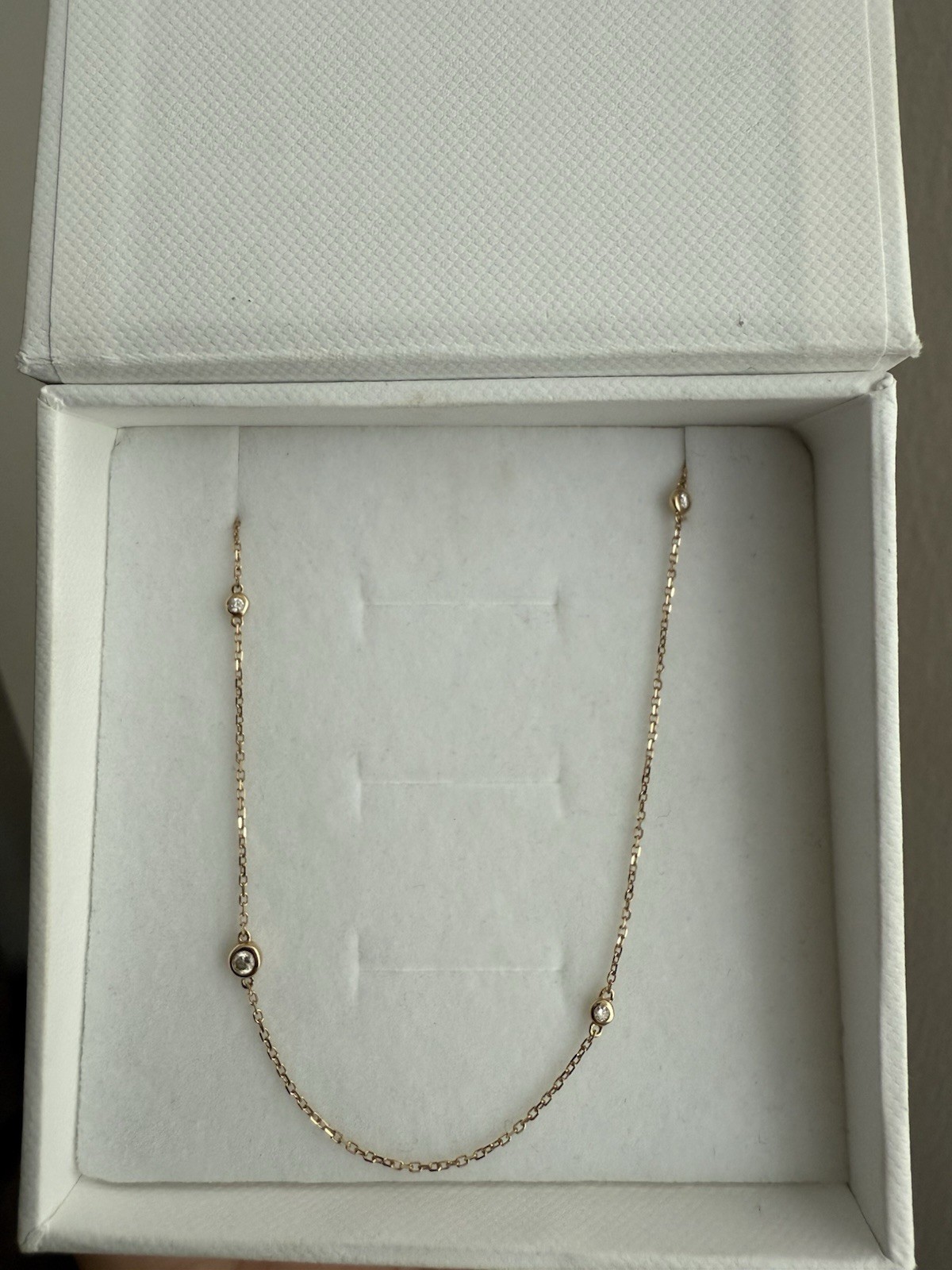 Mejuri Solid 14k Gold Diamond Necklace RRP £568 original Box image 2