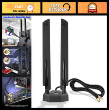 Tri-Band WiFi 7 Antenna 6GHz 5GHz 2.4GHz Magnetic Base for PC Gaming Desktop Rou