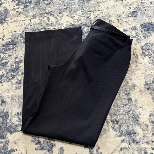 Apt 9 Women Trousers Pants Modern Fit Sz 10 Black Red Pinstriped - Picture 5 of 16