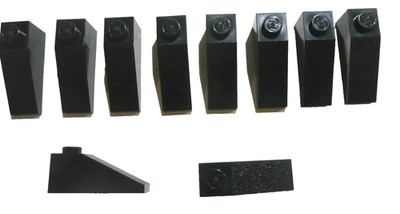 10 x LEGO  4286 City, Systemsteine, schwarze Dachsteine in 1x3 ( 33°) Neuware