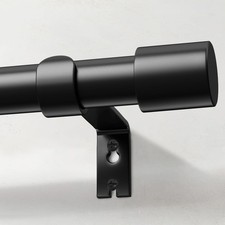 Curtain Rods for Windows 72 to 144, 1 Inch Black Curtain Rod Adjustable, Heav...