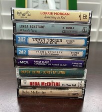 Country Music Cassette Lot Of 8 Patsy Cline Reba Tammy Wynette Tanya Tucker Etc