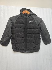 Nike Boys Black Puffer Jacket Hoodie Size 6 M 5  6 Yrs Youth Winter Coat