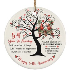 54 Years Love Story Ornament Happy 54th Anniversary Cute Cardinal Christmas Gift