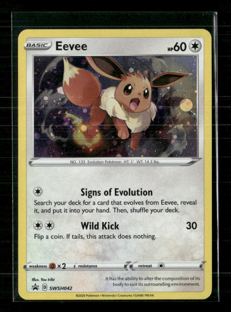 Eevee SWSH042 Holo Promo Sword & Shield Promo Pokemon Holo Near Mint