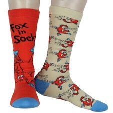 Dr. Seuss Kid's Fox In Socks Character Design Mismatched Knee-High Socks
