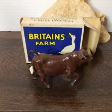 Britains Farm No. 5004 1 Bull Walking Lead Original Box 1950s England