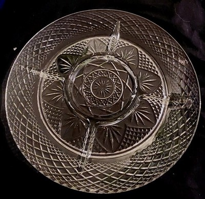 Luminarc Relish Dish Cristal D'Arques-Durand Divided Glass Crystal 10'' Y Vintage