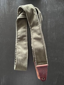 Genuine Fender Corduroy Guitar Strap, Antique Olive Green, 2" Wide