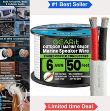 6 Gauge Marine Wire 50 ft 2 Conductor Tinned Copper 600V For Boat Speaker