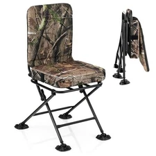 Folding Hunting Chair, 360° Swivel Hunting Blind Chair with Padded Cushion, 