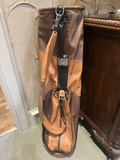 vintage brown leather golf bag