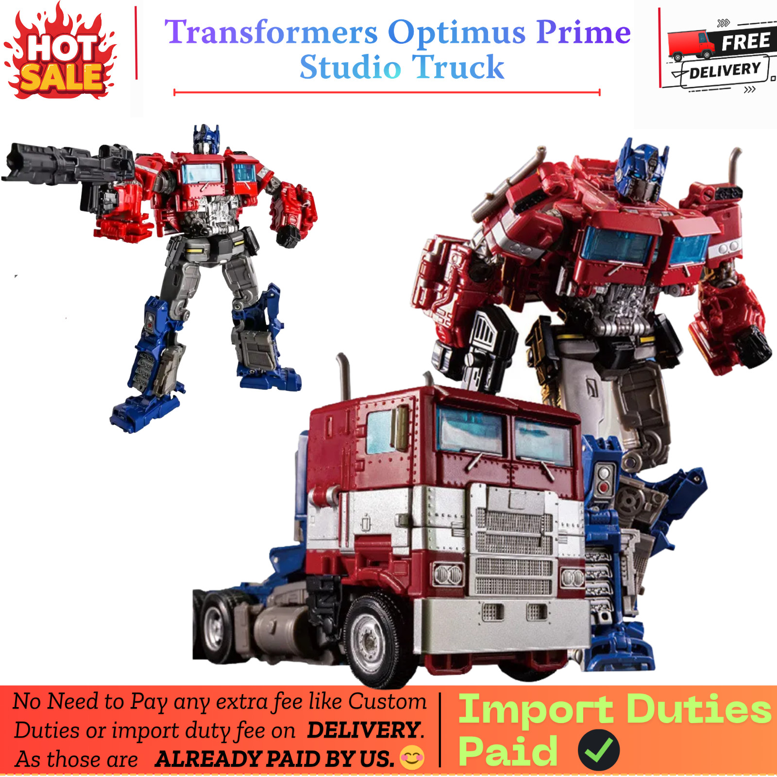 New Transformers Optimus Prime Studio Truck  Action Figure Kids Toy Brand