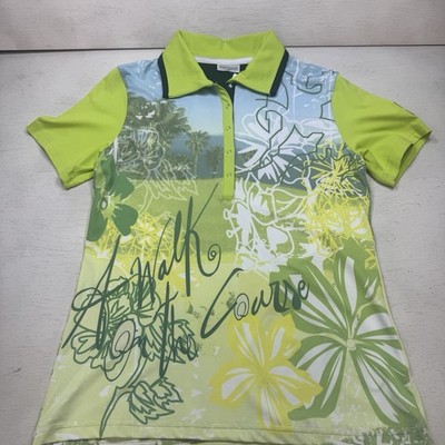 Sportalm Kitzbuhel Green A walk On The Course Golf women's polo shirt Buttons 38