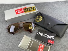 Ray-Ban RB4413 Square Sunglasses Brown Tortoise Frame 54mm G-15 Brown Lens