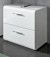 Waschbeckenunterschrank Waschtisch Badschrank Weiß Hochglanz SchubkäSten Cover