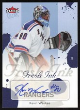 2005-06 Fleer Ultra Fresh Ink Blue Auto #FI-KW Kevin Weekes /25 New York Rangers