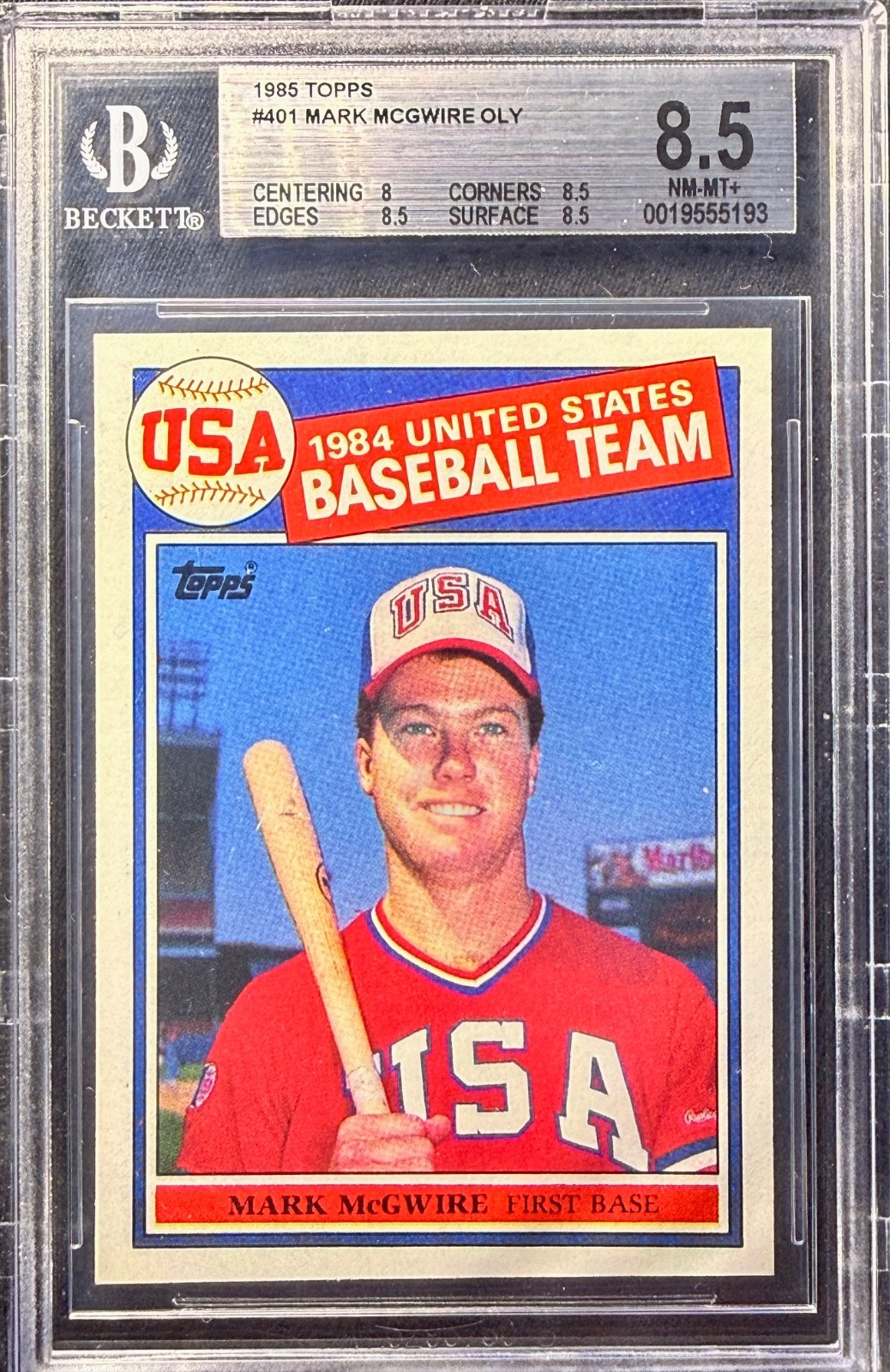 🔥 1985 Topps - MARK MCGWIRE #401 - BGS 8.5!!