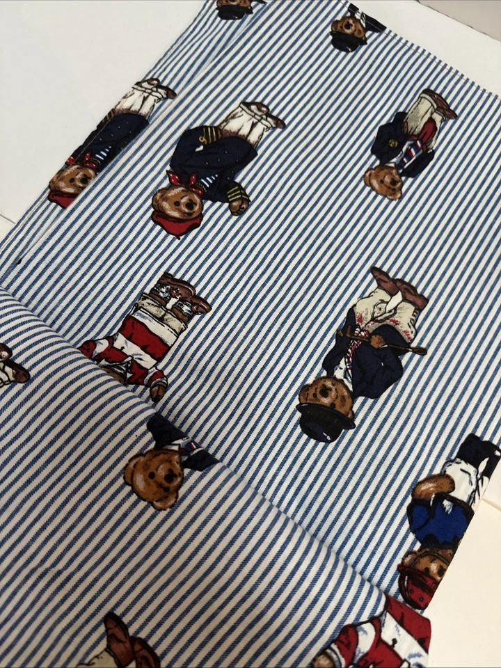 "Juego de 2 paneles de cortina Ralph Lauren Polo Bear hechos a medida ~ 43" W x 31"" L" Foto 4 de 4