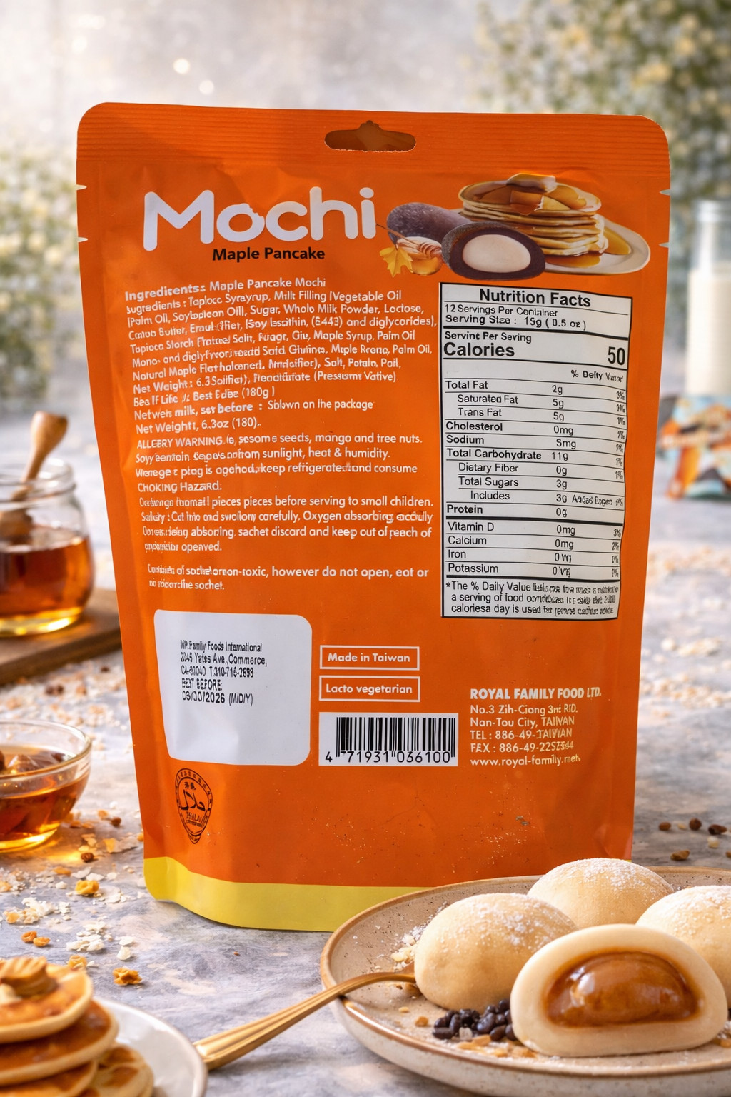 Royal Family Mochi 120g Rice Cakes Maple Pancake Individually wrap