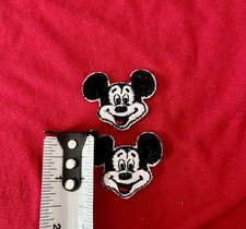 2 Disney Mickey Mouse Embroidered Sew-On/Iron-On Patches New