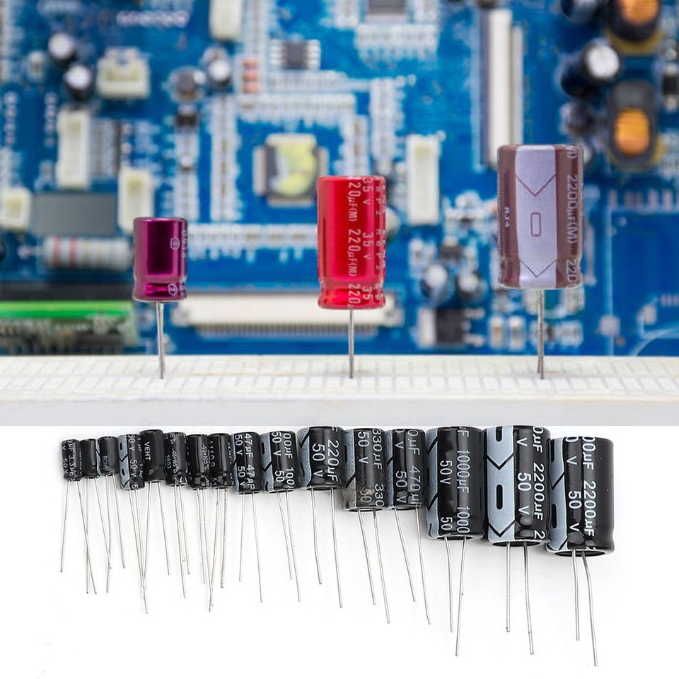 150-teiliges Elektrolytkondensator-Kit – 50V, 15 Werte Von 1uF Bis 2200uF, Ideal Für Reparaturen Und Elektronik-Projekte