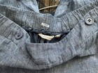 Soft Surroundings Blue Linen Wide Leg Crop Pants Large Elastic Waist Chambray — photo 5