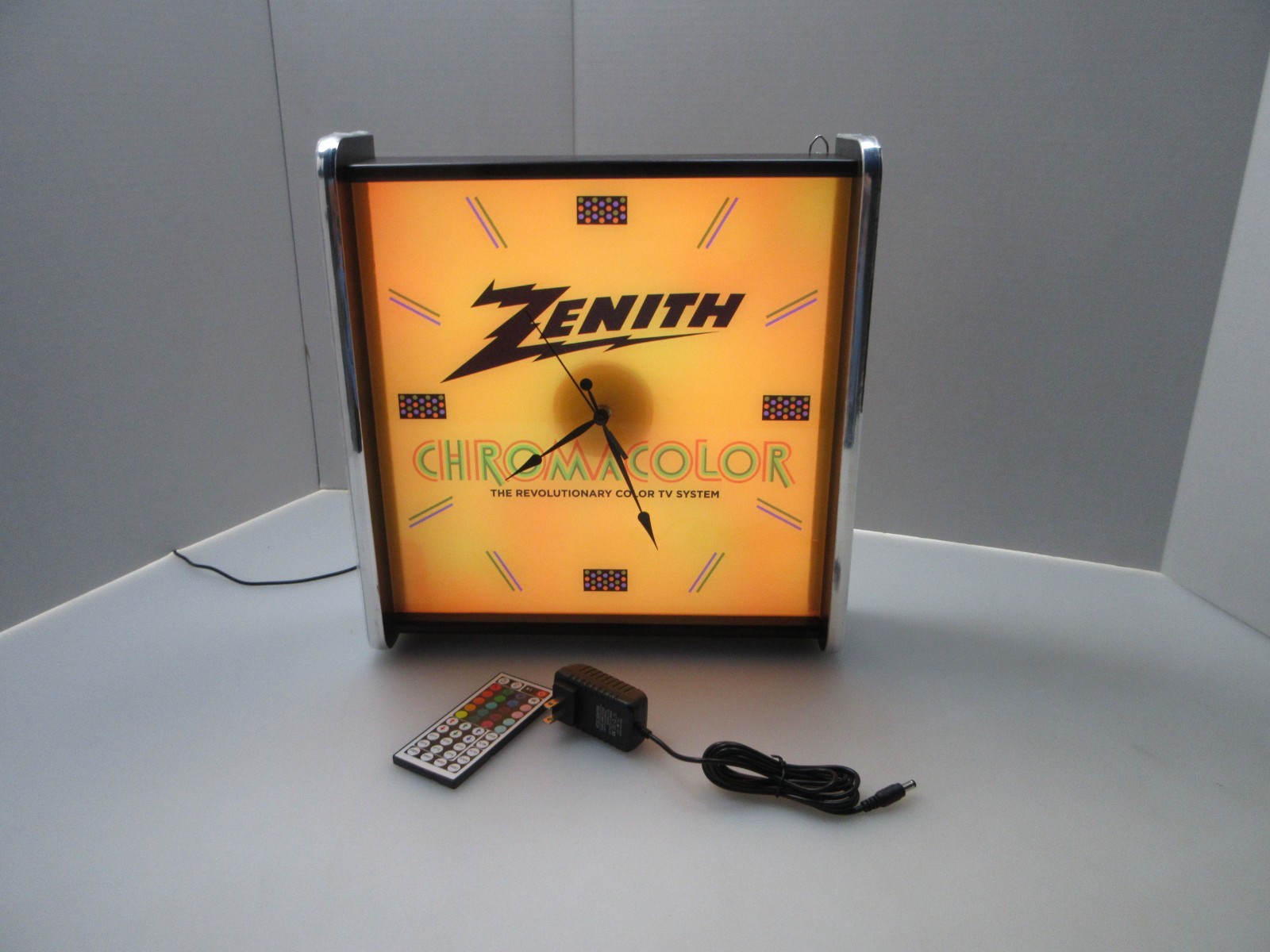 Zenith Chromacolor LED light up Advertising wall clock Brand New