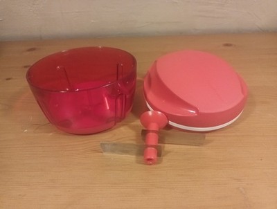 Tupperware Lil Chopper Twist Top 1.25 Cup Prep Essentials Food Processor Red
