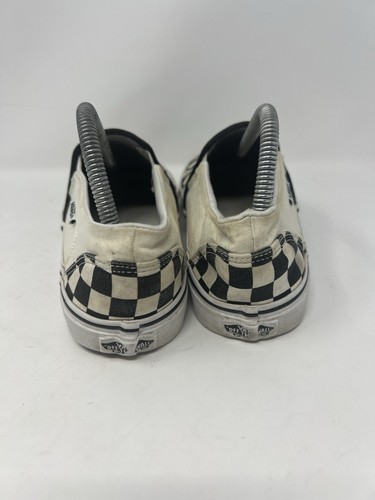 Vans Asher sneaker slip on tela nero bianco scacchiera donna 9 - Foto 3 di 11