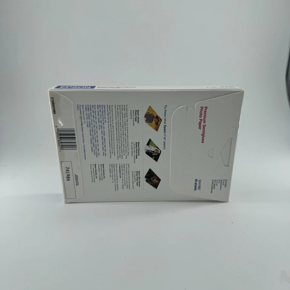 Epson Premium Semi Gloss Photo Paper 4"x6" 40 - Image 2 of 2