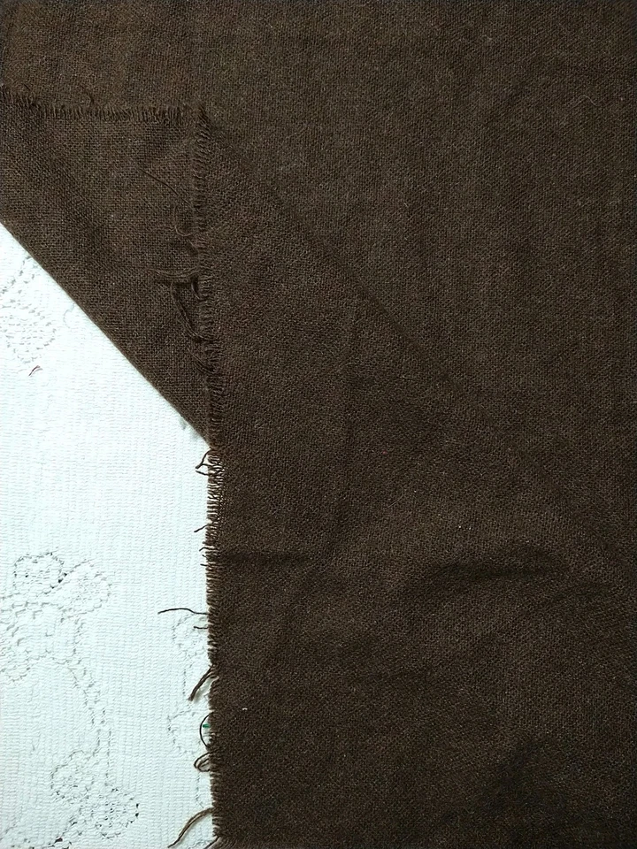 Brown Wool Lightweight Fabric 25" long x 48" wide - Image 2 of 2