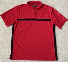 Callaway Polo Shirt Men's XL Opti-Dri Red With Stripe Golf Performance Stretch