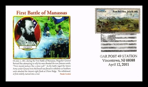 US COVER FIRST BULL RUN CIVIL WAR SESQUICENTENNIAL FDC PANDA CACHET