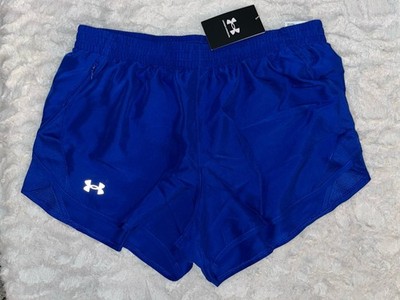 UNDER ARMOUR UA ROYAL BLUE FLY BY 3 INCH LOOSE SHORTS WOMENS MEDIUM NWT