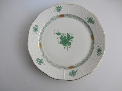 Herend Apponyi grün Speiseteller, Modell 524, sehr guter Zustand