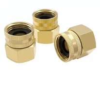 Brass Garden Hose Adapter Connector Female 3/4"GHT to 3/4 NPT Double thread -3PK