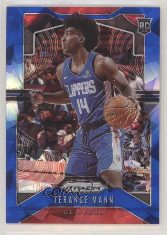 2019-20 Panini Prizm Rookie Blue Ice Prizm /99 Terance Mann #296 Rookie RC