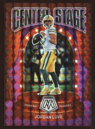 2024 Panini Mosaic Jordan Love #1/49 Bookend Purple Prizm Center Stage #19
